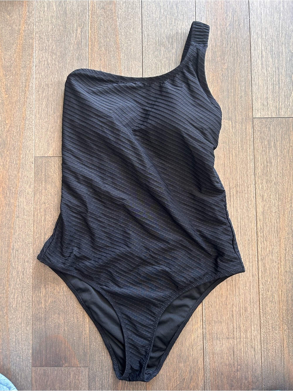 Aerie‎ One-Shoulder Black Women's cheeky Swimsuit size L